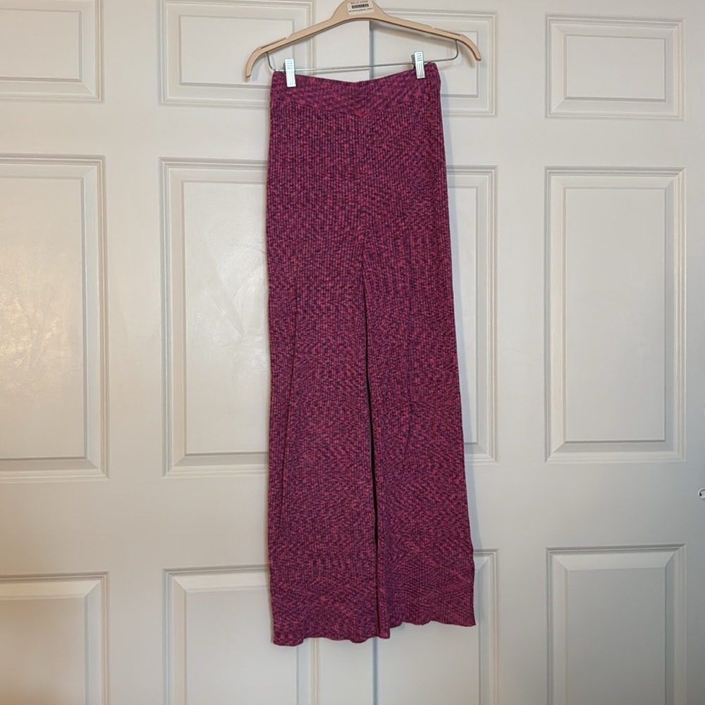 Rib Knit Split Hem Pull-On Pants - image 3